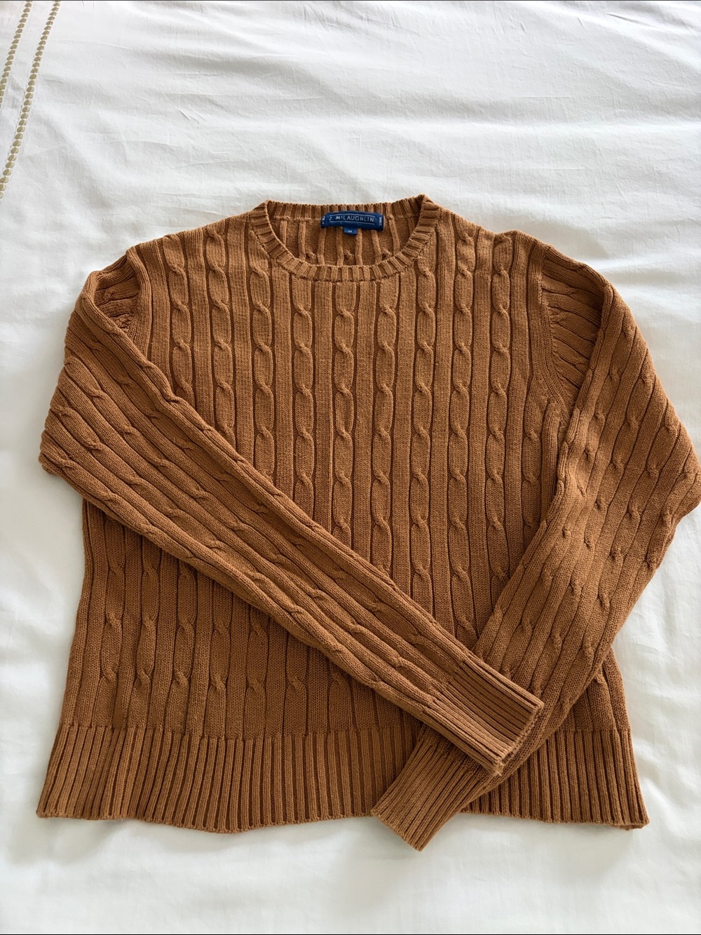 J.McLaughlin Light Brown Cable Knit Sweater M